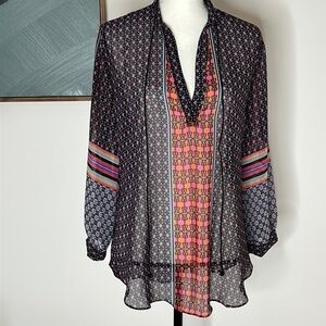 Multicolor Patterned Women's Blouse